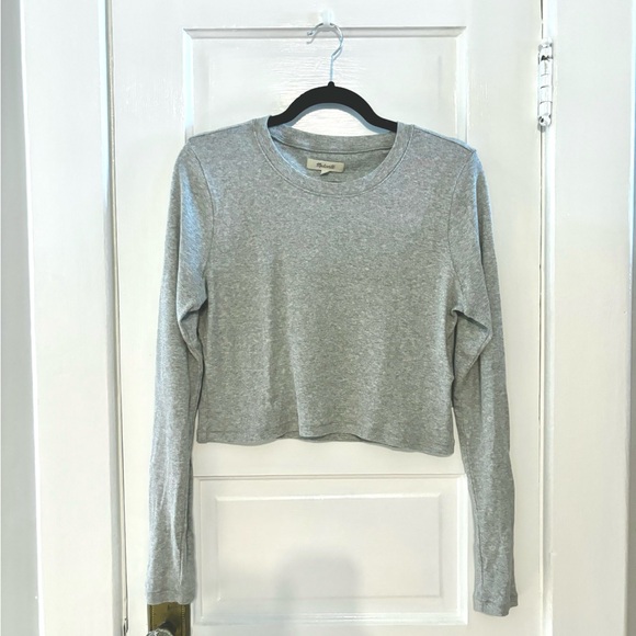 NWOT Madewell Fine Ribbed Supercrop Crewneck Long-Sleeve Tee - Picture 7 of 8